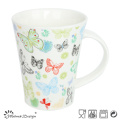 Tasse en forme de V de papillon coloré romantique Decal